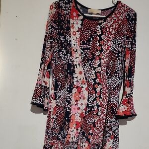 Michael Kors Navy and Pink Floral Top